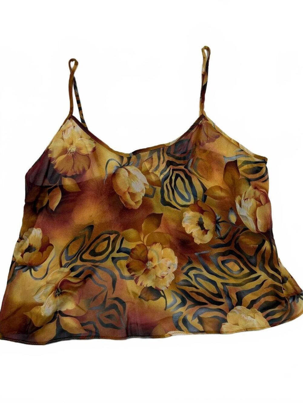 90's Secret Treasures Floral Semi Sheer Cami Tank Size Small